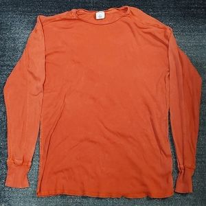 Red waffle long sleeve t-shirt
